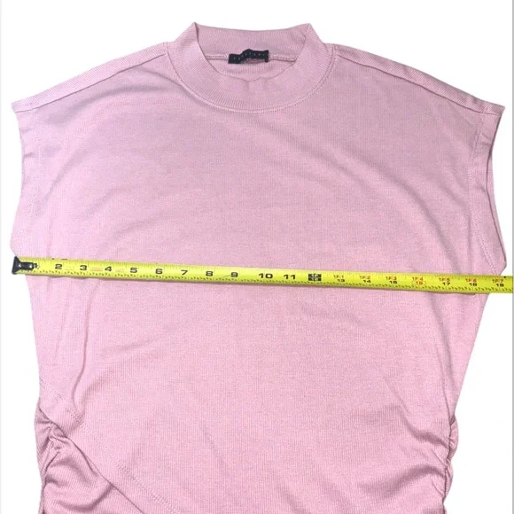 Sanctuary Cap Sleeve Ribbed Crossover T-Shirt In Misty Rose Pink Size XXS/XS - Picture 6 of 11